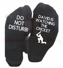 Do not disturb custom name is watching cricket mens printed personalised socks