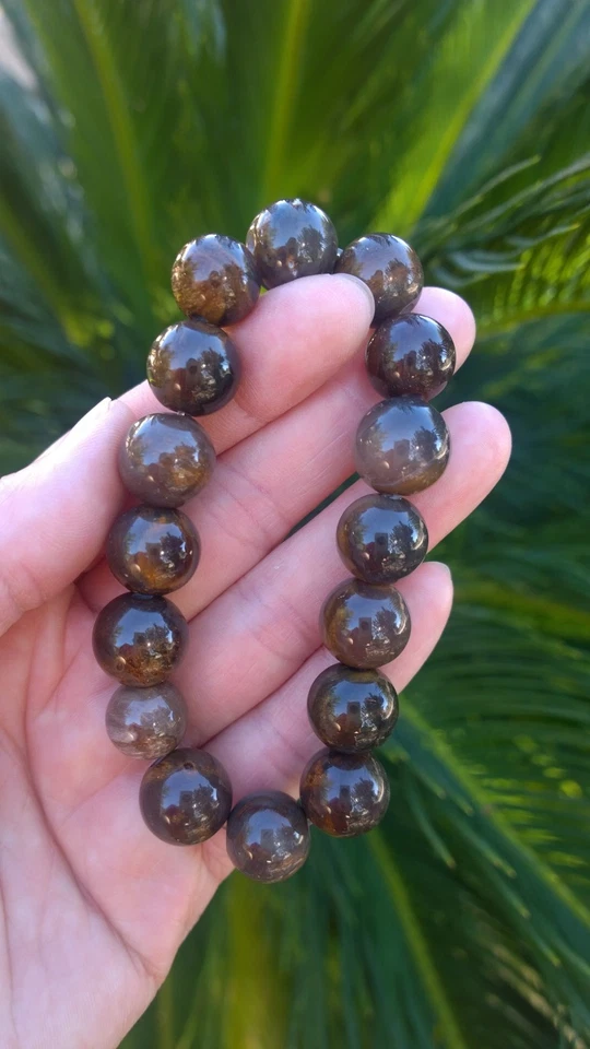 Ожерелье и набор браслетов из натурального бирманского иньинь окаменевшее дерево - Изображение 2 из 4