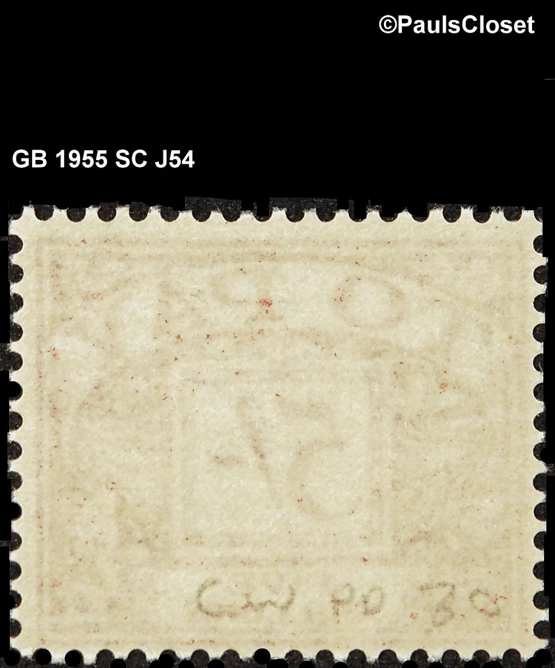 GB 1955 SC J54 FRANQUEO DEBIDO 5/- ROJO MARRÓN SOBRE PAPEL AMARILLO MNH OG F/VF Foto 2 de 2