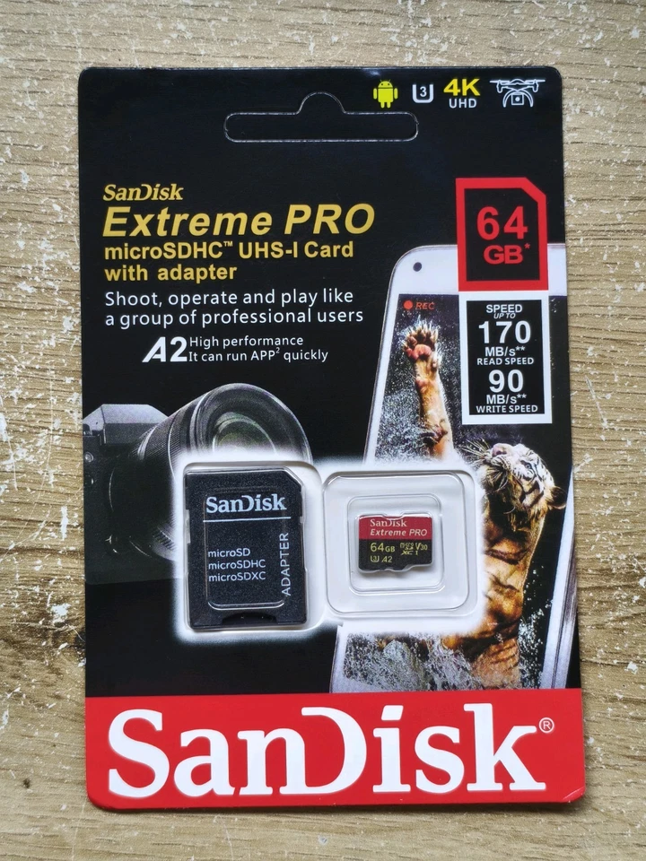 carte micro sd 64 go Extrême Pro Sandisk - Photo 1/1