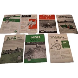 7 Vintage 1950's Oliver Tractor Dealer Brochures 