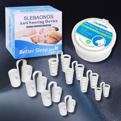 8 Pcs Silicone Anti Snore Nasal Dilators Apnea Aid Device Stop Snoring Nose Clip