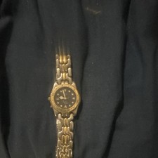Pulsar Mens Gold Tone Analog Dress Watch Blac...