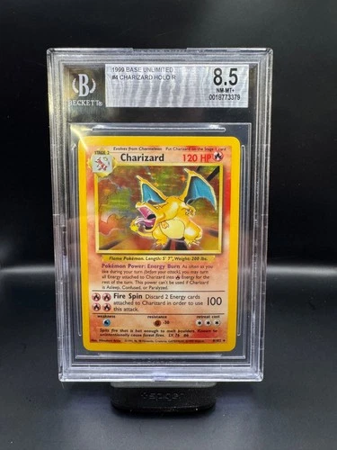 CHARIZARD 1999 Pokémon Base Set BGS 8.5 NM-MT Holo Rare 4/102 Unlimited