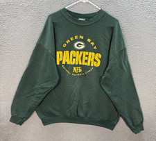 Vintage Green Bay Packers Sweatshirt Adult 2XL XXL Green Crewneck NFL Y2K
