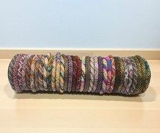 6-Pieces-Random Mix of Nepal Glass Seed Beaded Roll-On Bracelets-BROWNS