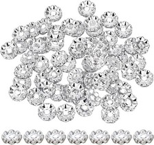 Rhinestone Beads for Pens Making, 100 Pcs 12mm Bulk Beadable Spacer Beads