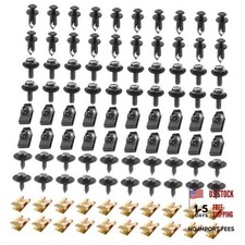 100 PCS Car Body Fender Bumper Splash Guard Fixing Clip, U-Screws and Bolts