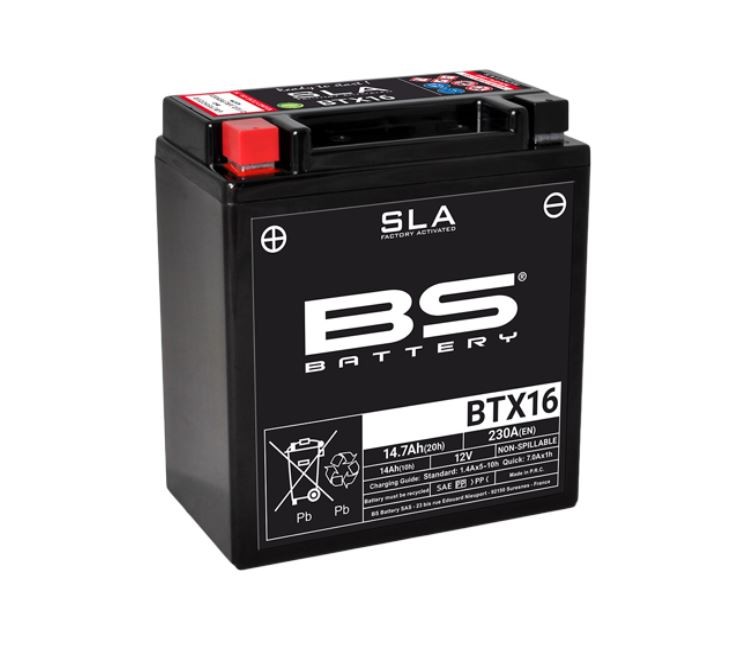 FITS KAWASAKI Voygar VN 1700 2009 - 2020  BTX16 - SLA Factory Filled BS Battery