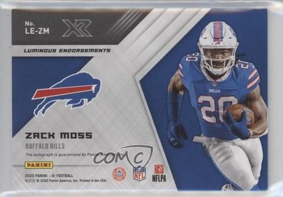 2020 Panini XR - Luminous Endorsements Autographs Zack Moss #LE-ZM