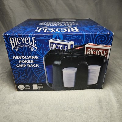 Bicycle Revolving Poker Chip Set - 200 Chips & 2 Sealed Decks of Cards  Open Box