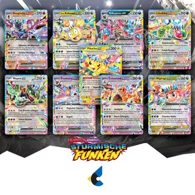 Pokemon TCG 9 Karten Terakristall Bundle Stürmische Funken Pikachu ex