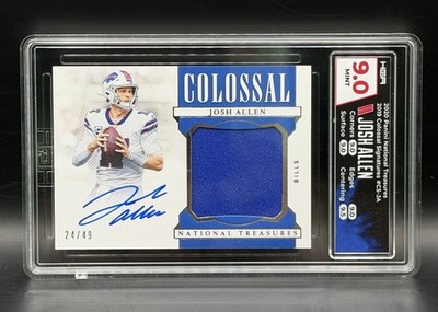 2019 National Treasures Josh Allen 2018 Rookie Game USED Patch HGA 9 10 Auto /49