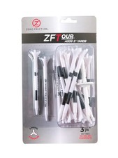 Zero Friction Tour 3-Prong Golf Tees 3-1/4 Inch, White, Pack of 30