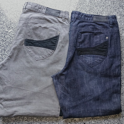 2x - 4Wards Stretch Jeans Damen - Kurzgrösse 24 (48) - blau + grau
