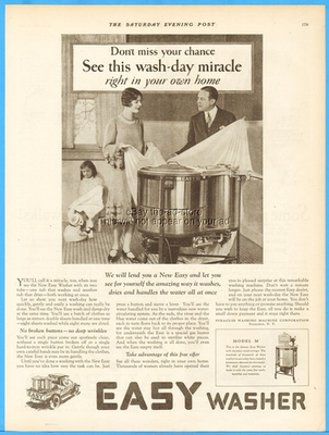 #ad #ad Vintage 1927 EASY Washer Washing Machine Appliance Roaring 1920#x27;s Print Ad $10.99