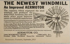 1933 Print Ad Aermotor Newest Model Auto-Oiled Steel Windmills Chicago,Illinois