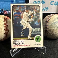 2022 Topps Heritage Christian Yelich #123 Baseball Card Milwaukee Brewers