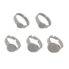 10pcs Stainless Steel Adjustable Rings Platforms For Creative Jewelry Design