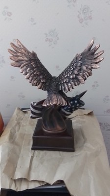 7 inch bronze colorized eagle statue 
