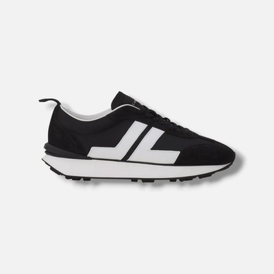 Lanvin Men's Black & White Bumpr Nylon Lace-Up Sneakers Shoes Size EU:41 US:8