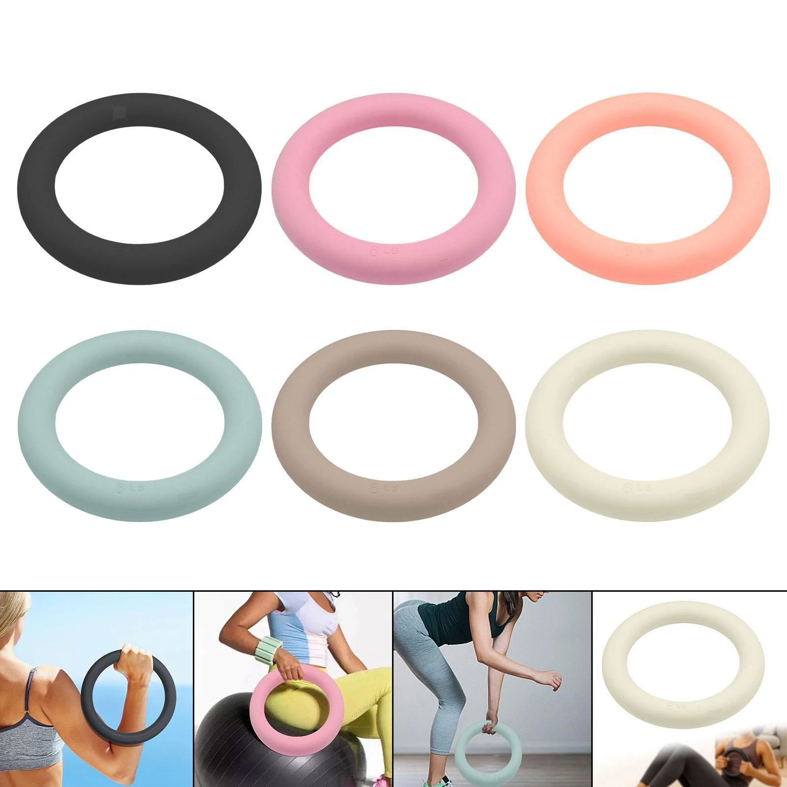 Power Ring 8lbs Kettlebell Ergonomic Indoor Outdoor Weighted Circle Workout