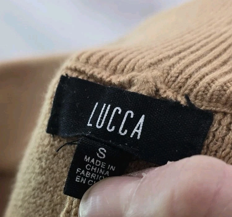 Lucca свитер брюки женщин маленький верблюд желтовато-коричневый бежевый широкая нога высоты трикотажа - Изображение 3 из 4