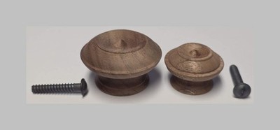 1-1/2'' 2'' Round WALNUT Turned Wood Grain Knob pull handle antique vintage old