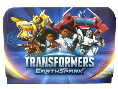 TRANSFORMERS EARTHSPARK WERBE AUFSTELLER PROMODISPLAY TEASER SIGN HASBRO VIACOM