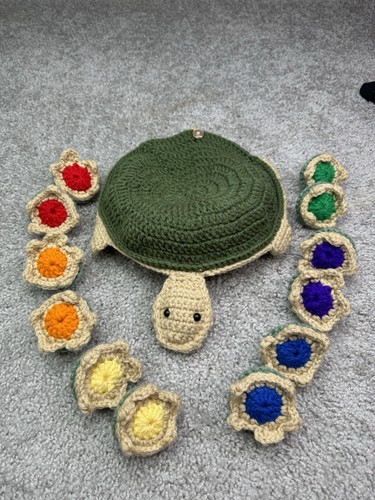 Juego de memoria/a juego de tortugas de ganchillo hecho a mano, 6 juegos de tortugas bebé - Imagen 1 de 8