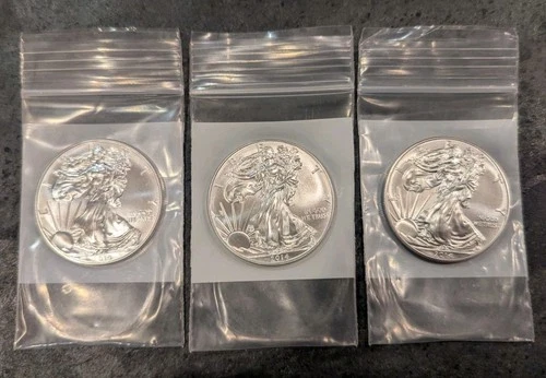 Lot of 3 - 2014 1 oz .999 Fine Silver American Eagle Briliant Uncirculated