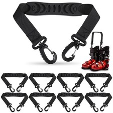 Kasyat 8 Pcs Ski Boot Carriers Straps Snowboard Carrier Black Color