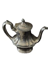 Chicago Railroad Dining Car Teapot Rock Island Lines Vtg WALLACE Train Silver