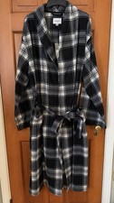 Goodfellow Men's Black  White Plaid Fleece Robe Size L/XL NWT