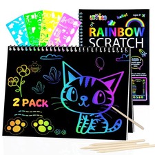 OSLINE Arts and Crafts for Kids Ages 3-5-10 Girls Boys,Rainbow Scratch Paper ...