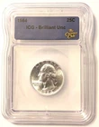 1964 Washington 90 % Silver Quarter!  ICG Certifiied Brilliant Uncirculated!