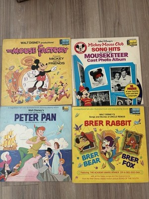 Walt Disney Vintage Vinyl Record Albums Set of 14 Snow White Peter Pan Bambi Et