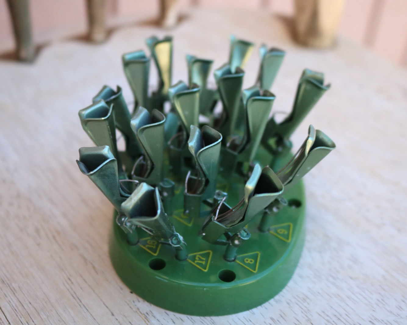 Vintage Metal and Plastic Flower Pin Frog Arrangement  by Reynolds Co