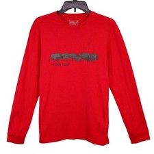 Merrell T-shirt Mens Small Red Organic Cotton Graphic Print Buffalo Rush Hour