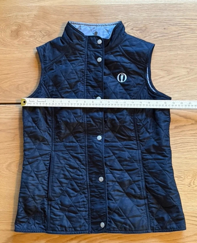 Kate Lord 背心全拉链绗缝女式中号黑色高尔夫泡菜网球 — 第 3/4 张图片