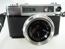 YASHICA Minister D 35mm Rangefinder Cam. w Yashica 45/2.8 Lens,Leather Case.READ