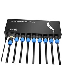 4K 1x8 HDMI Splitter 1 in 8 Out, 8 Port Powered HDMI Splitter Multi Monitor