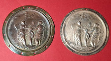 RARE Pair of 1673 SILVER CHRIST’S HOSPITAL NAUTICAL SCHOOL BADGES- BY ROETTIERS