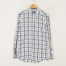 GANT BROADCLOTH Men's Shirt Size M Regular Fit Blue Check Cotton