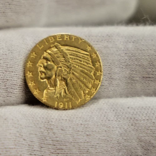 1911 US $5 Indian Gold Piece XF+ (Cleaned)