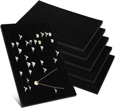 Black Foam Jewelry Inserts 6 Pcs Ring Earring Display Tray Sponge Pad Jewelry...