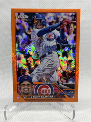 2023 Topps Chrome Christopher Morel Rookie Orange Logofractor RC #5/25 Cubs Rays