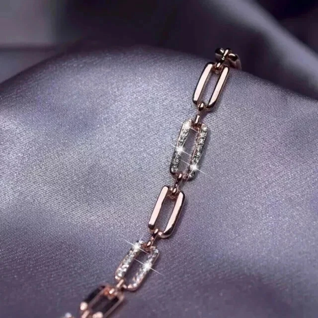 3Ct Round Cut 14K Rose Gold Plated Lab Created Diamond Women's Tennis Bracelet - Image 2 of 4