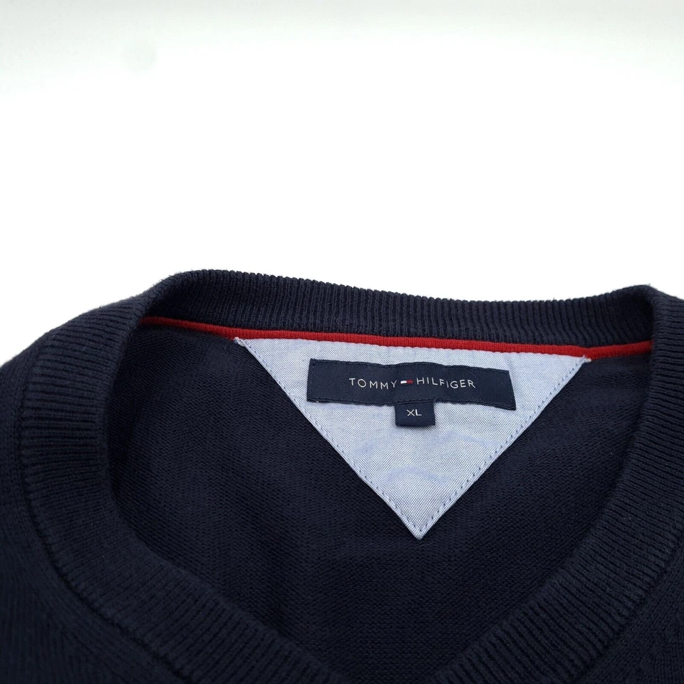 Suéter Vintage Tommy Hilfiger Para Hombre Azul Hy9 Talla XL - Imagen 4 de 4
