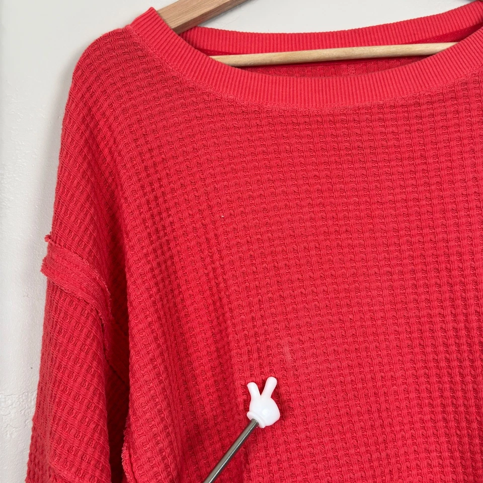 Sudadera American Eagle M se siente seriamente vivida en tejido gofre de gran tamaño Foto 3 de 4